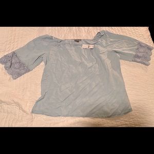 Chambray and Lace New York & Company Blouse